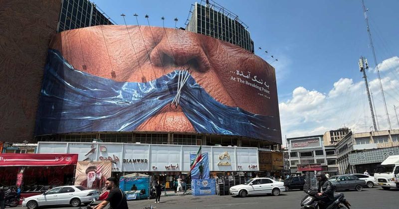 Tehran billboard targets Trump with Strait of Hormuz image amid tensions: ‘At the breaking point’
