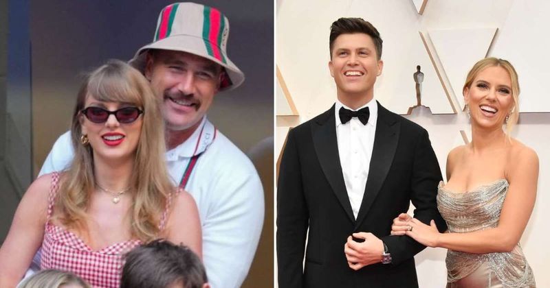 Travis Kelce, Colin Jost open up on being ‘less famous’ partners to Taylor Swift, Scarlett Johansson