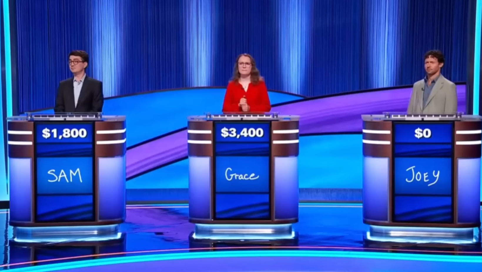 Grace, Joey and Sam playing 'Jeopardy!'
