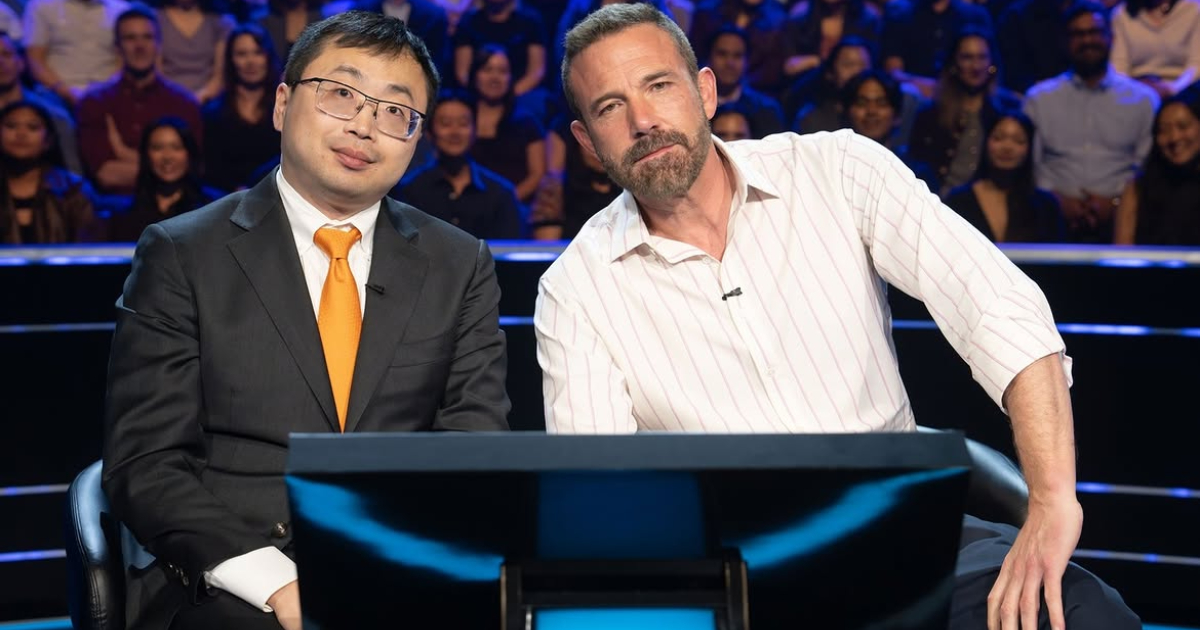 Ben Affleck and Jamie Ding in a still from 'Who Wants to Be a Millionaire' (Image Source: Instagram | @millionairetv)