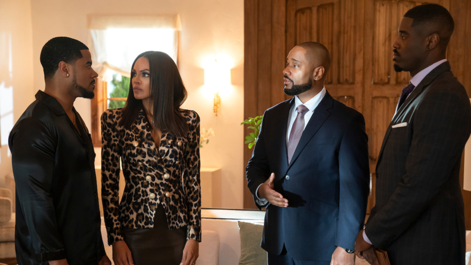 (L-R) Julian Horton as Roy, Crystle Stewart as Mallory, Terrell Carter as Varney and Steven G. Norfleet as Charles in ‘Beauty in Black’ (Image Source: Netflix Tudum)