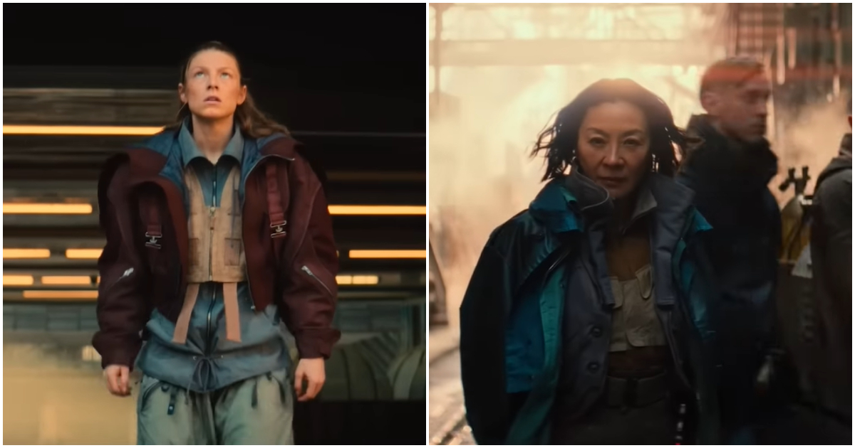 Screengrabs of Hunter Schafer and Michelle Yeoh taken from 'Blade Runner 2099' teaser (Image Source: YouTube | @PrimeVideo)
