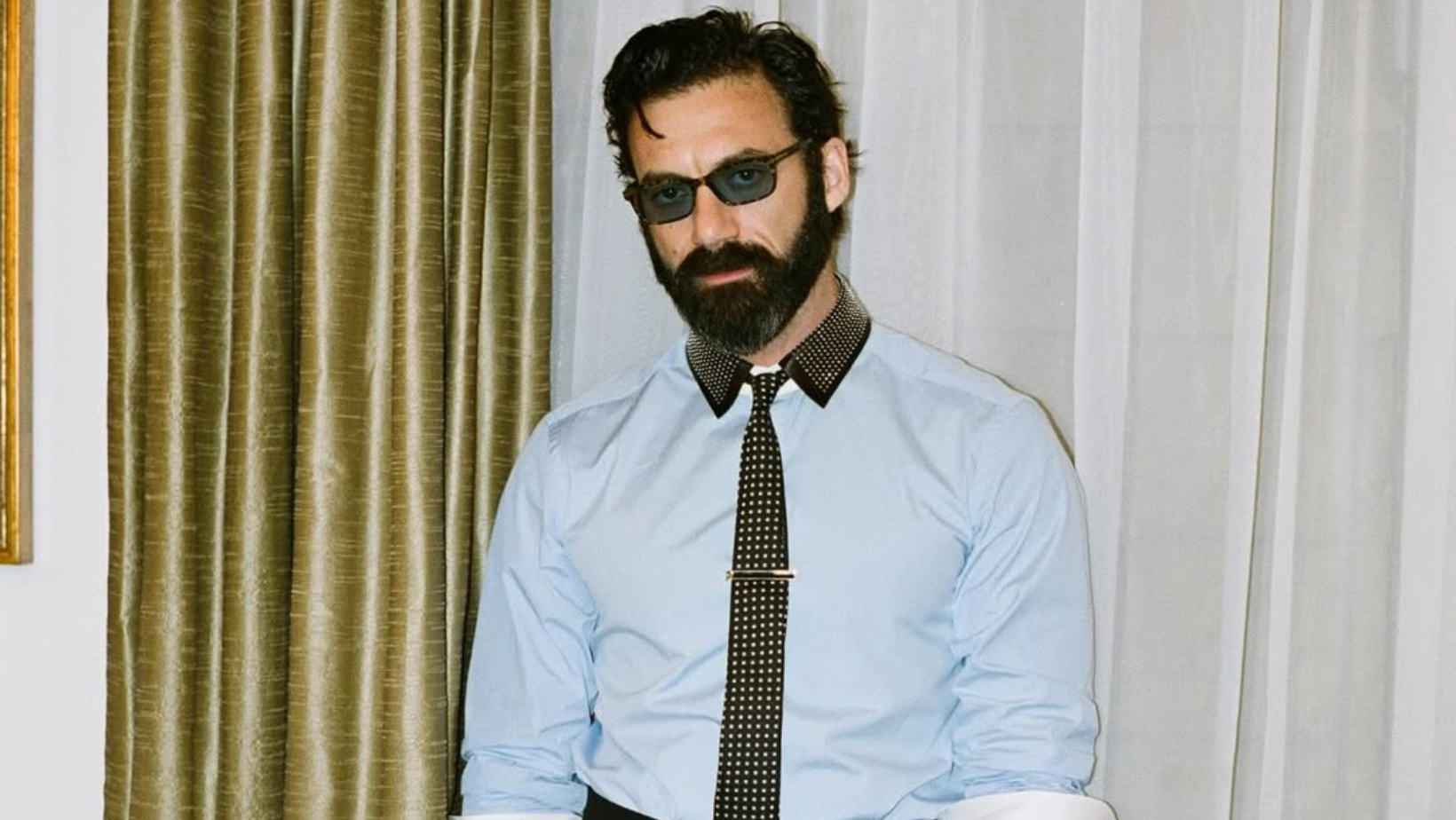 Morgan Spector poses while getting ready for the Met Gala after party (Image Source: Instagram | Morgan Spector)