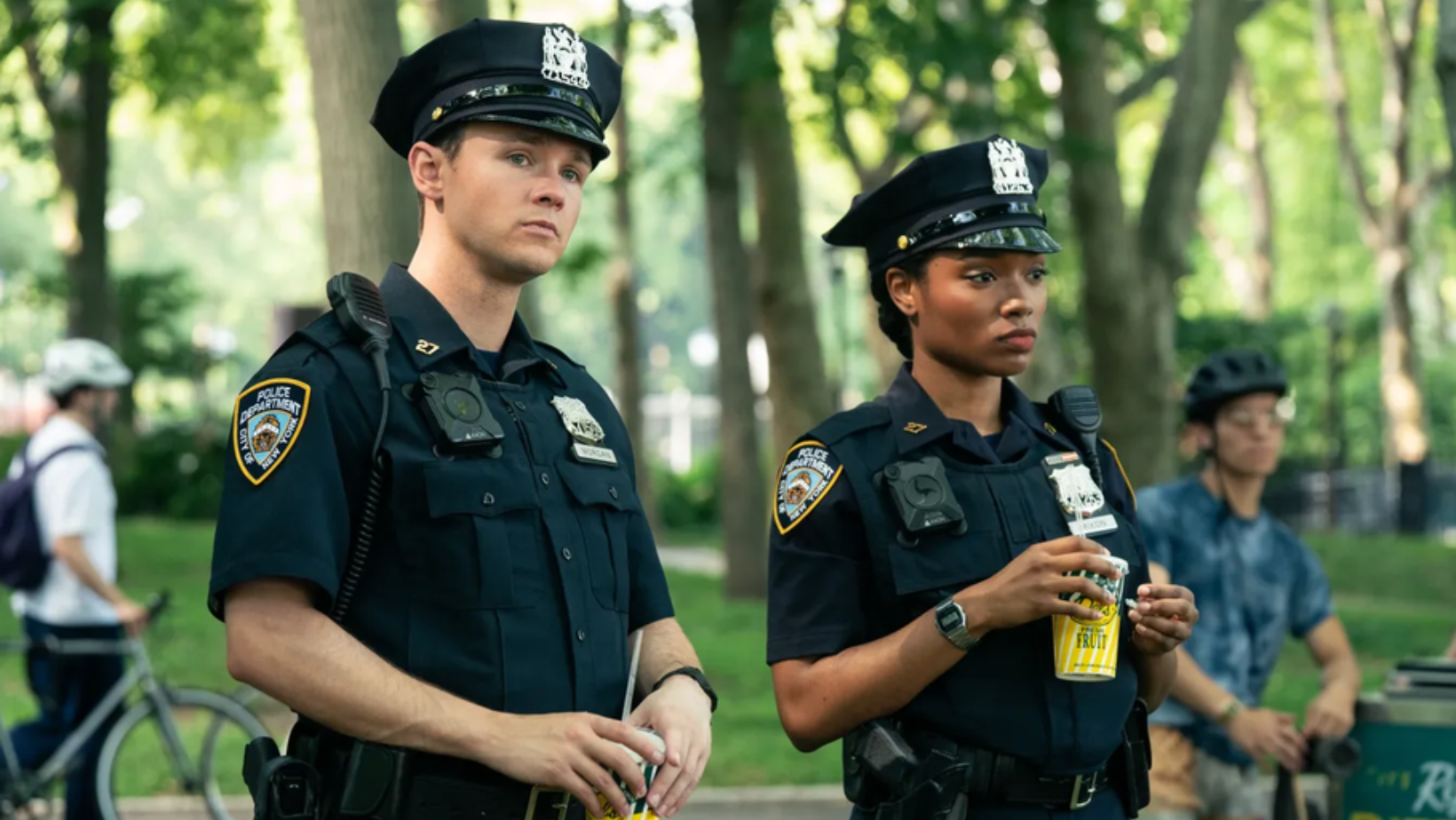 L-R: Jack Alcott as Harrison Morgan and Nona Parker Johnson as Fiona in Dexter: Resurrection, episode 6, season 2, streaming on Paramount+, 2026. (Image Credit: Matt Infante/Paramount+)