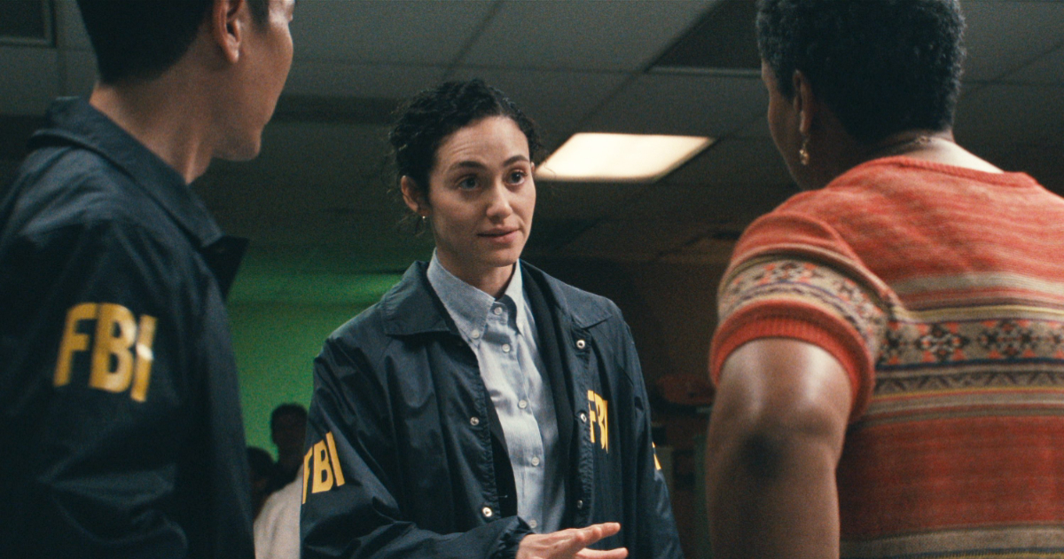 Emmy Rossum as Alice Black in a still from 'Furious' (Image Source: X | @hulu)