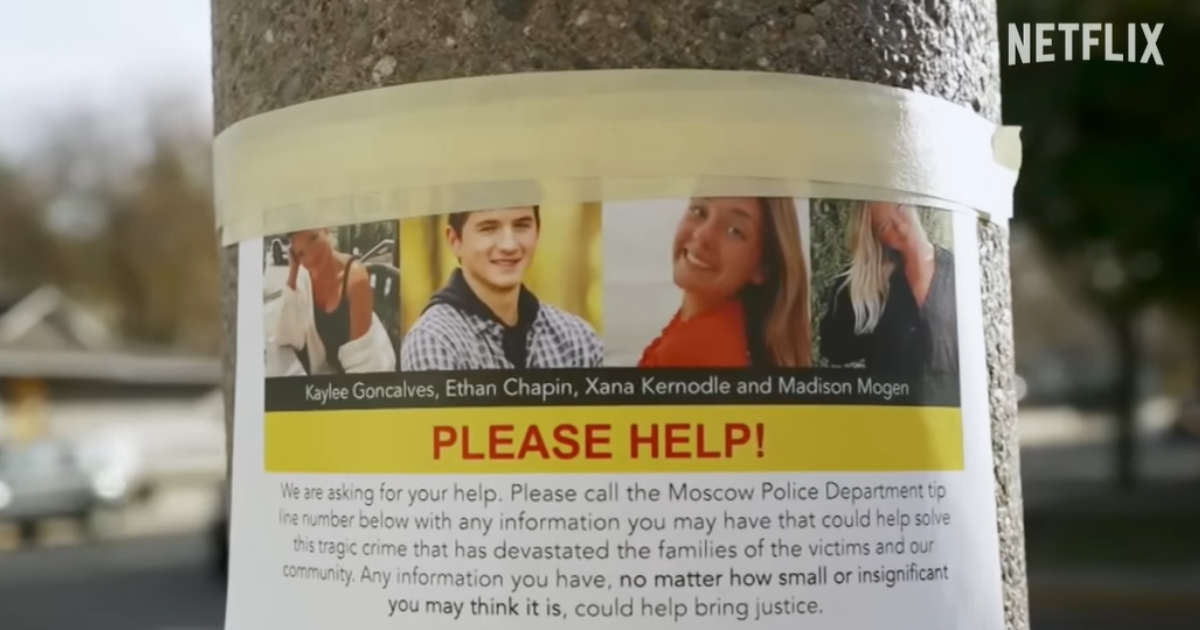 Pictures of Idaho State University students Madison Mogen, Kaylee Goncalves, Xana Kernodle and Ethan Chapin from 'The Idaho Murders: College Nightmare' trailer (Image Source: YouTube | @Netflix)