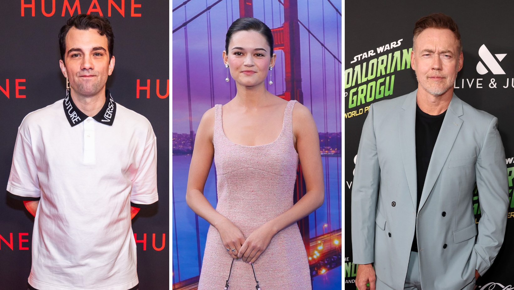 (L-R) Jay Baruchel attends the world premiere of 'Humane' in Toronto, Ciara Bravo attends the Los Angeles premiere of 'Voicemails for Isabelle' and Kevin Durand attends the world premiere of 'The Mandalorian and Grogu' in Los Angeles (Cover Image Source: (L) Getty Images | Photo by Mathew Tsang; (C) FilmMagic | Photo by Brianna Bryson; (R) Getty Images for Disney | Photo by Jesse Grant)