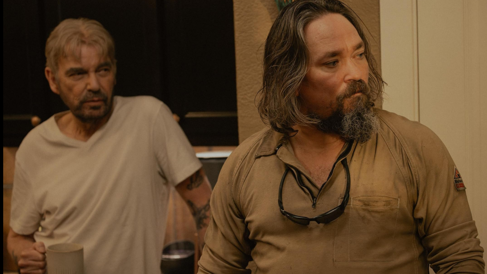 Billy Bob Thornton as Tommy Norris and James Jordan as Dale Bradley in ‘Landman’ (Image Source: Paramount+)