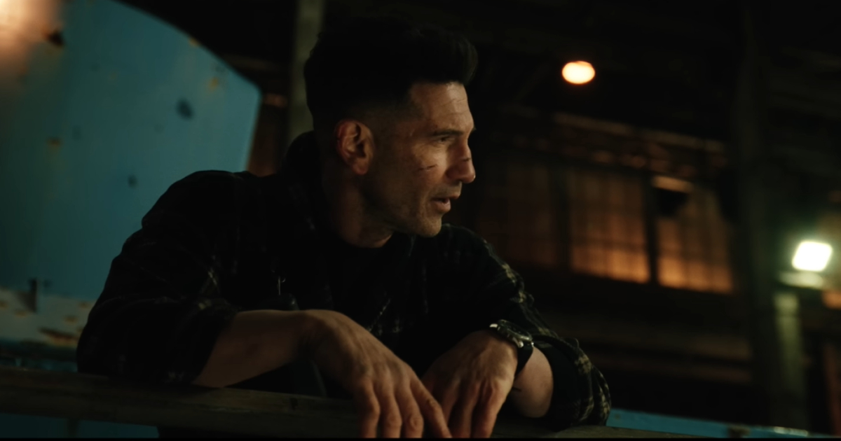 Screengrabs of Jon Bernthal as Frank Castle and Tom Holland as Peter Parker taken from 'Spider-Man: Brand New Day' trailer (Image Source: YouTube | @sonypictures)