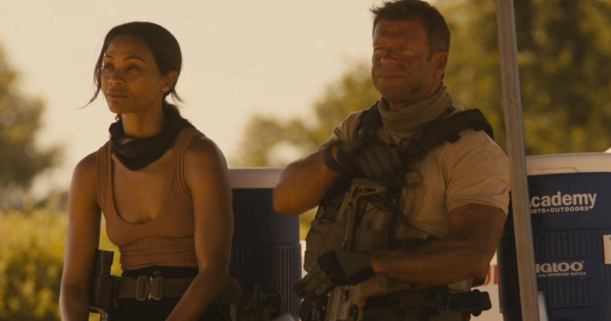 Zoe Saldaña and Taylor Sheridan in a still from 'Lioness' Season 2 (Cover Image Source: Paramount+ | Photo by Lauren Smith)