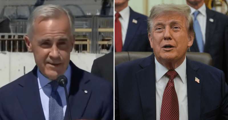 Mark Carney appears to mock Trump after teleprompter malfunctions during press conference