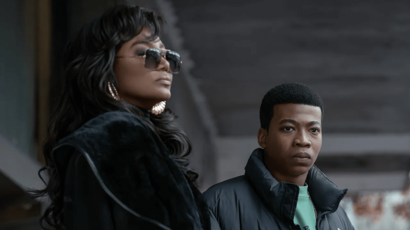 Patina Miller as Raq Thomas and Mekai Curtis as Kanan Stark in ‘Power Book III: Raising Kanan’ Season 5 (Starz)