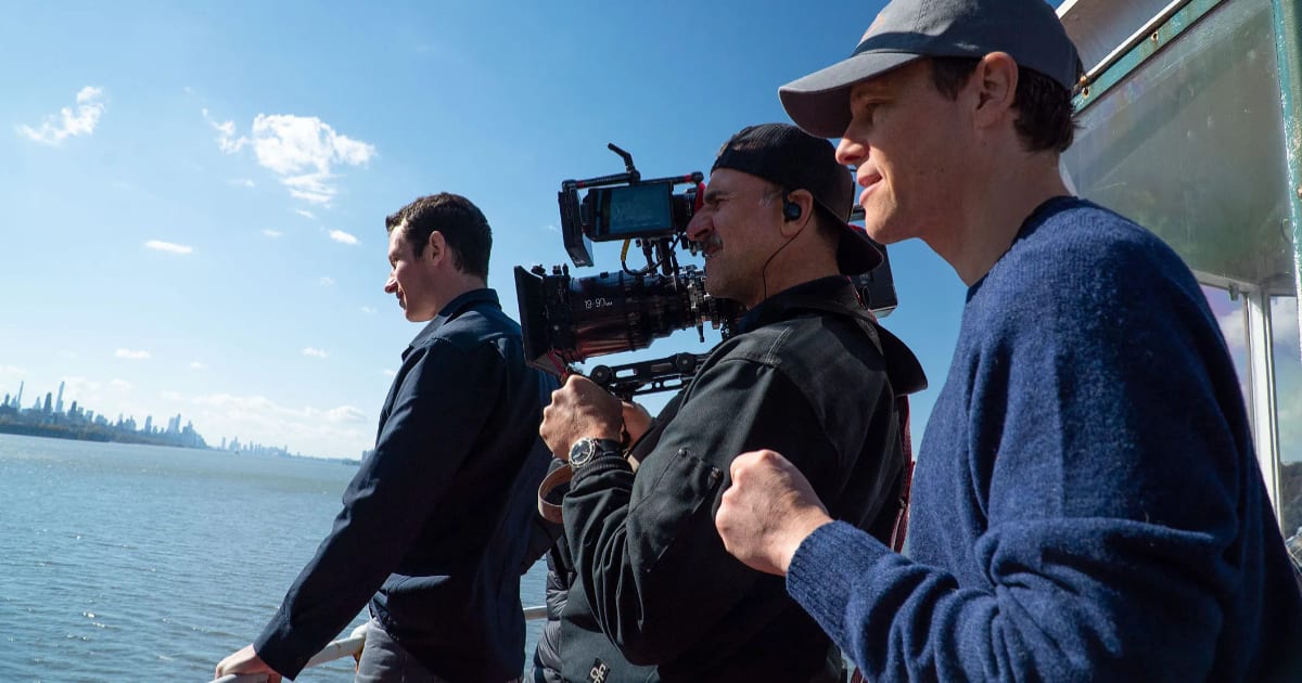 A behind-the-scene photo during the shooting of