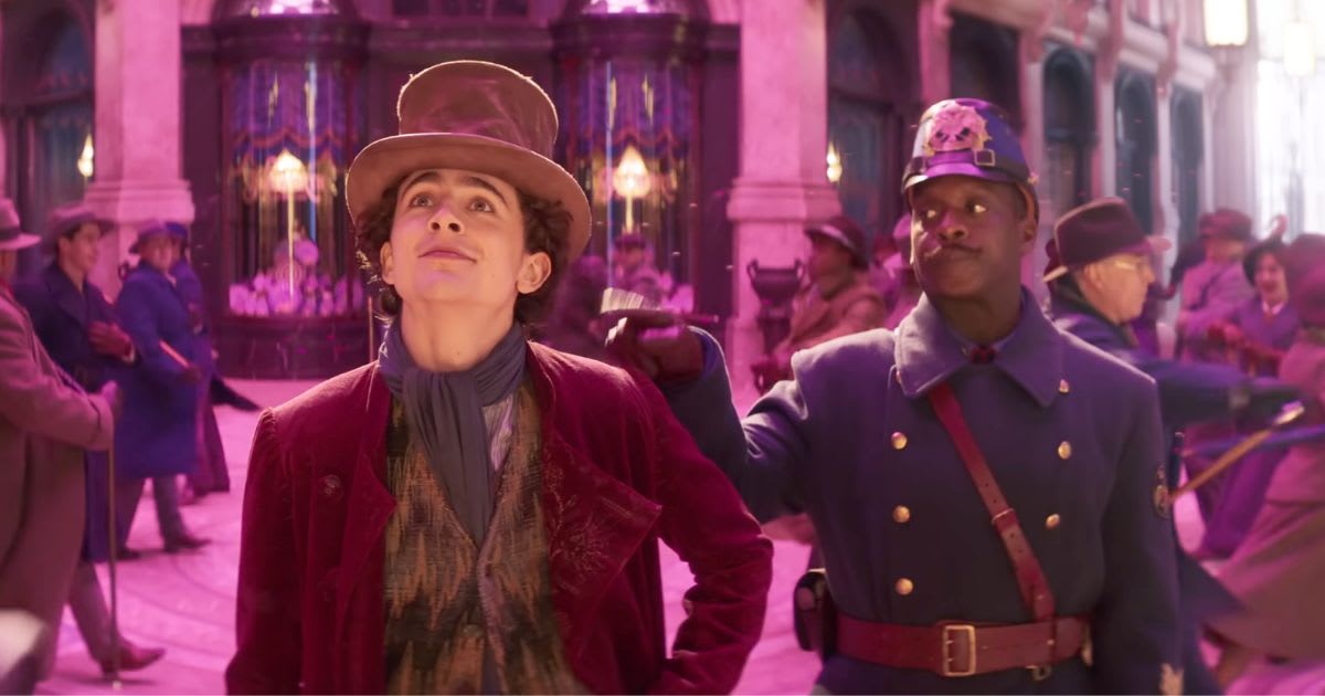 Timothee Chalamet and Kobna Holdbrook-Smith in a still from 'Wonka'