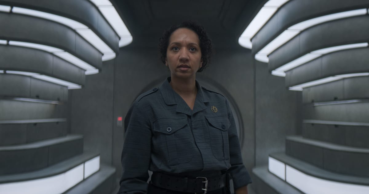 Alexandria Riley in a still from Silo Season 3 Episode 7 (Image Source: Apple TV+)