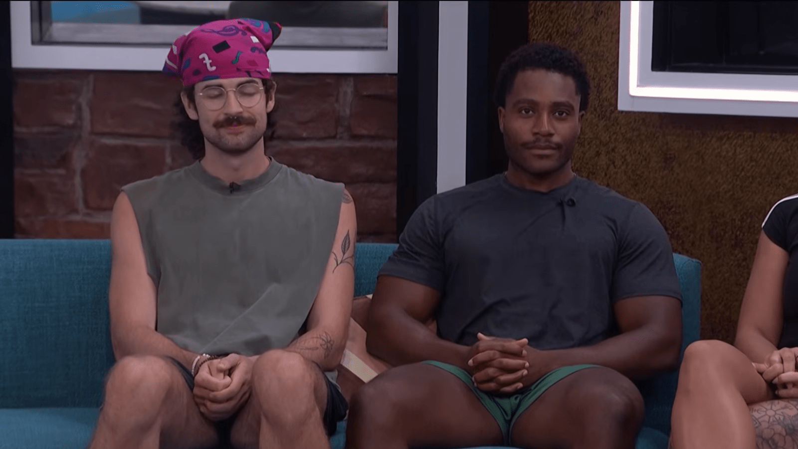 Barrett Pfeiffer and Chuk Anyanwu await the eviction results in ‘Big Brother 28’ (Image Source: CBS)