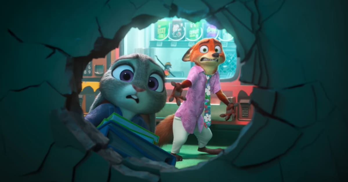 Animated Judy Hopps and Nick Wilde's screengrab taken from 'Zootopia 2' trailer (Image Source: YouTube | @disneyanimation)