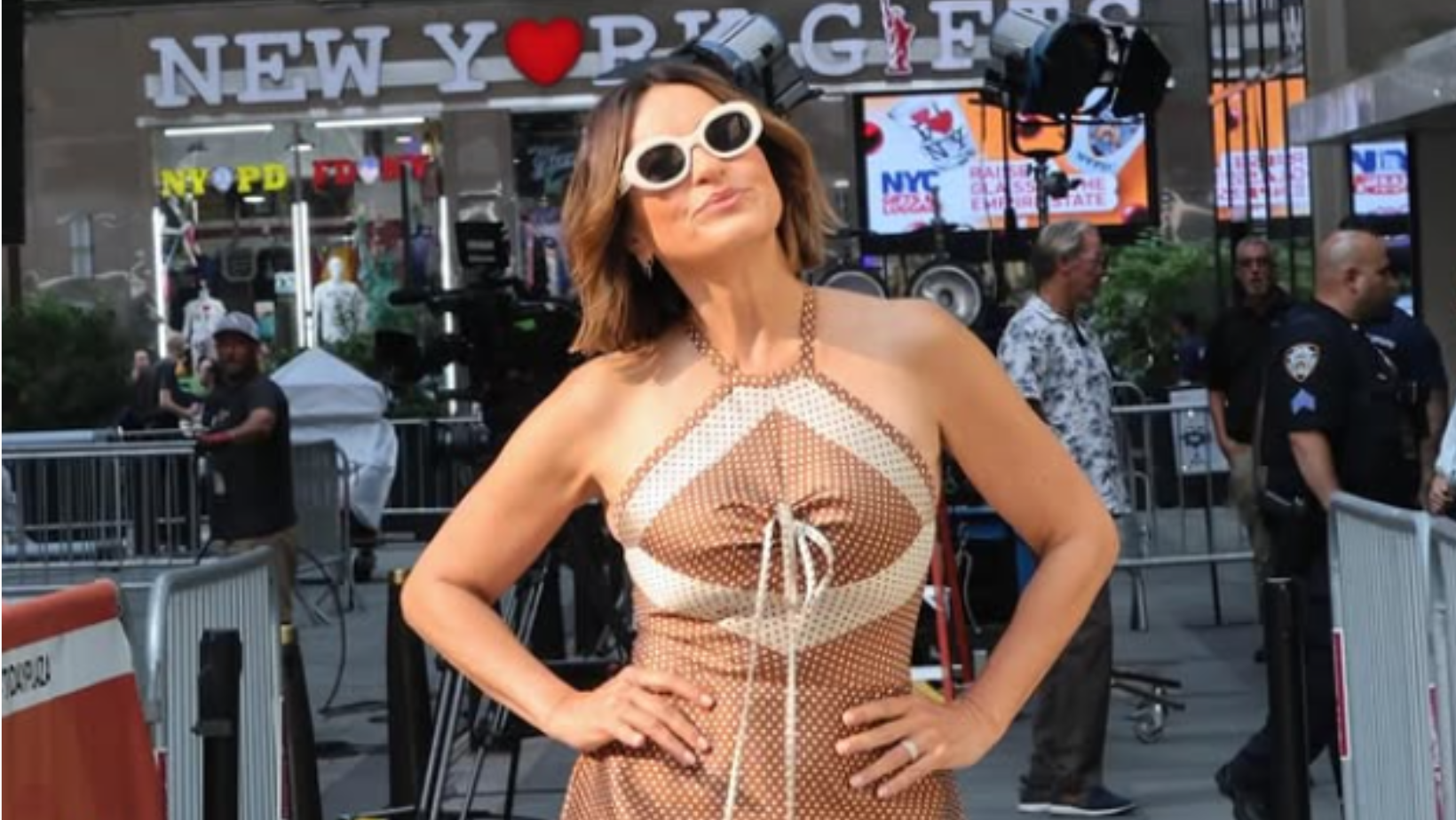 Mariska Hargitay posing for camera