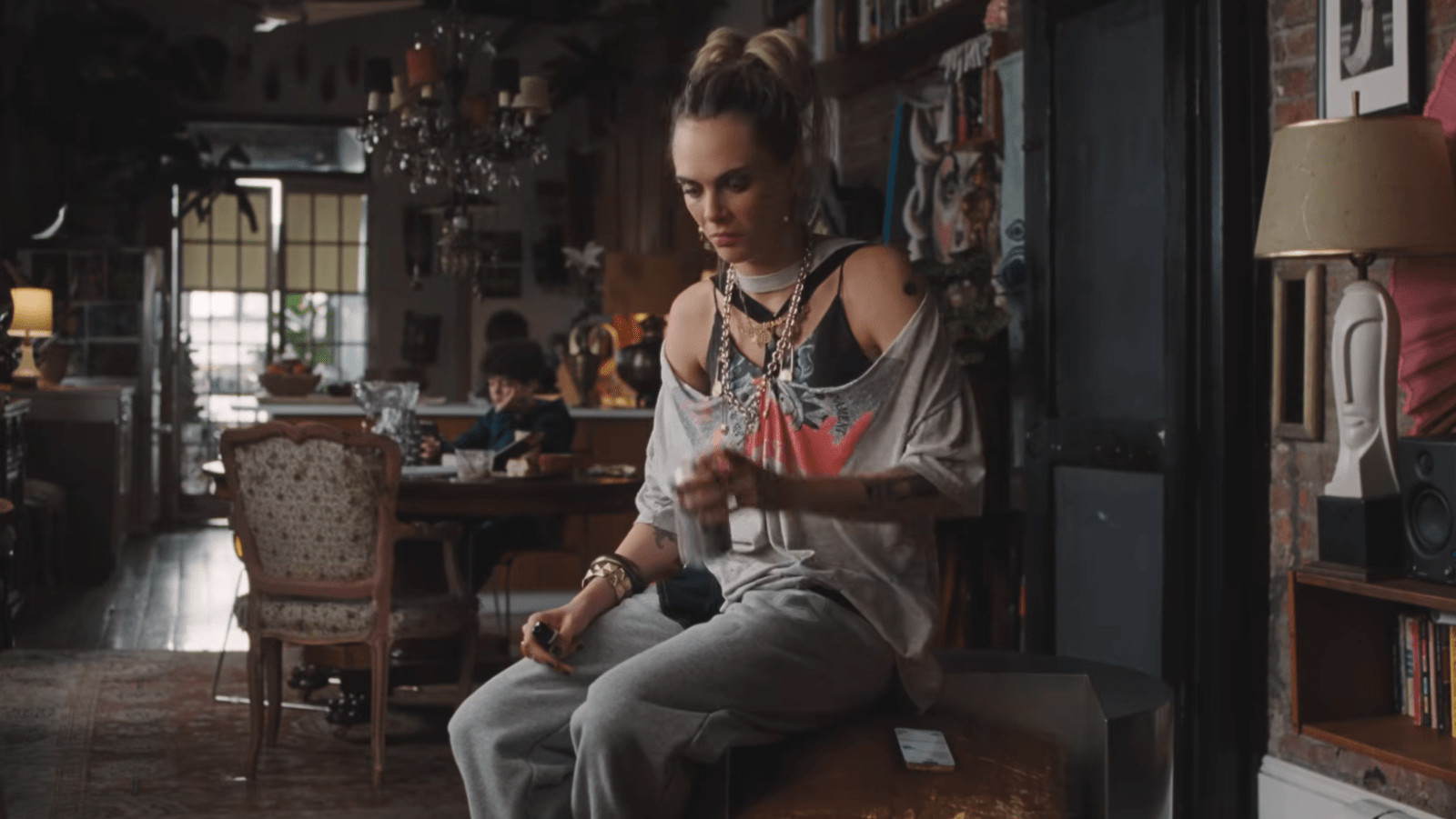 Cara Delevingne in a production still from 'Club Kid' (Image Source: A24)