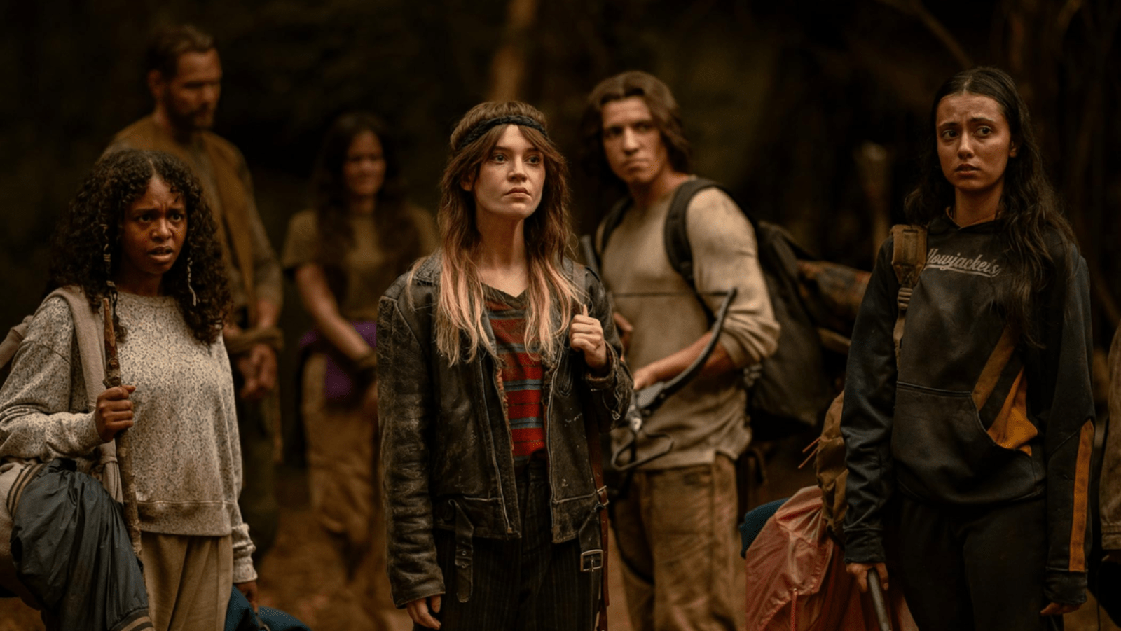 Teen Akilah (Nia Sondaya), Teen Melissa (Jenna Burgess) and Teen Mari (Alexa Barajas) face an unseen threat in ‘Yellowjackets’ (Cover Image Source: Paramount+)