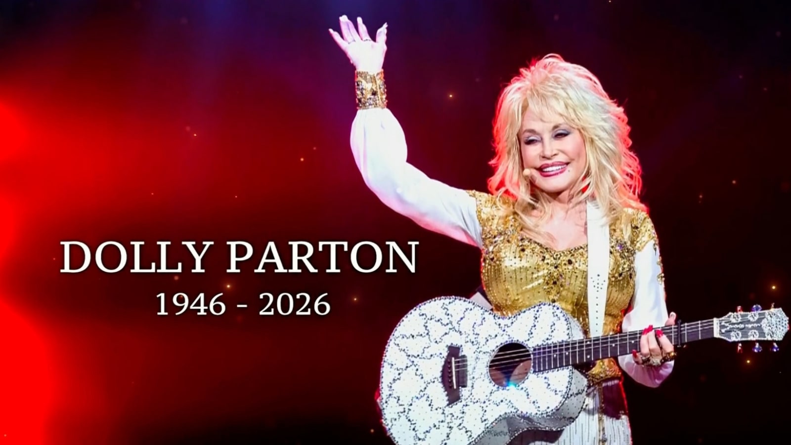 A still from ‘AGT’ featuring tribute card for Dolly Parton (Image Source: NBC)