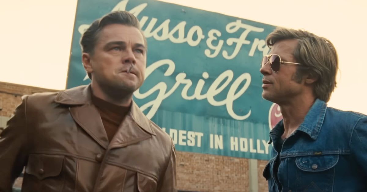 Leonardo DiCaprio as Rick Dalton and Brad Pitt as Cliff Booth in a still from 'Once Upon a Time in Hollywood' (Image Source: YouTube | Sony Pictures Entertainment)