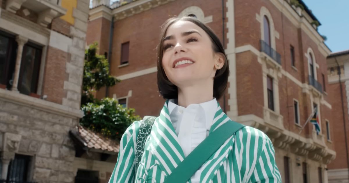 Lily Collins as Emily Cooper in a still from 'Emily in Paris' (Image Source: YouTube | Netflix)