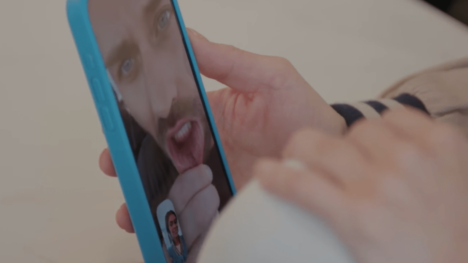 Dakota showing of his tattoo in SLOMW