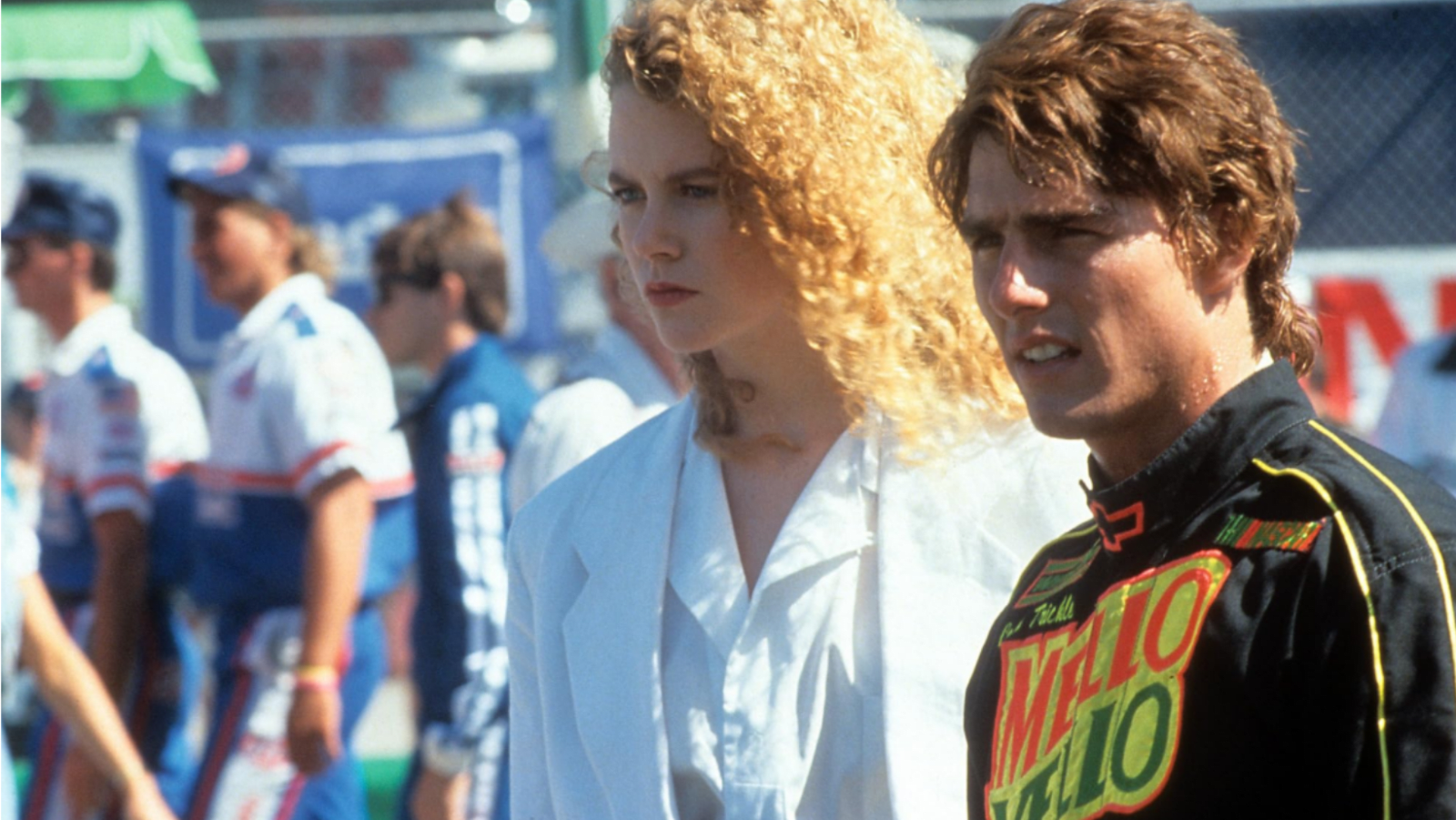 A still of Cole and Claire from 'Days of Thunder'