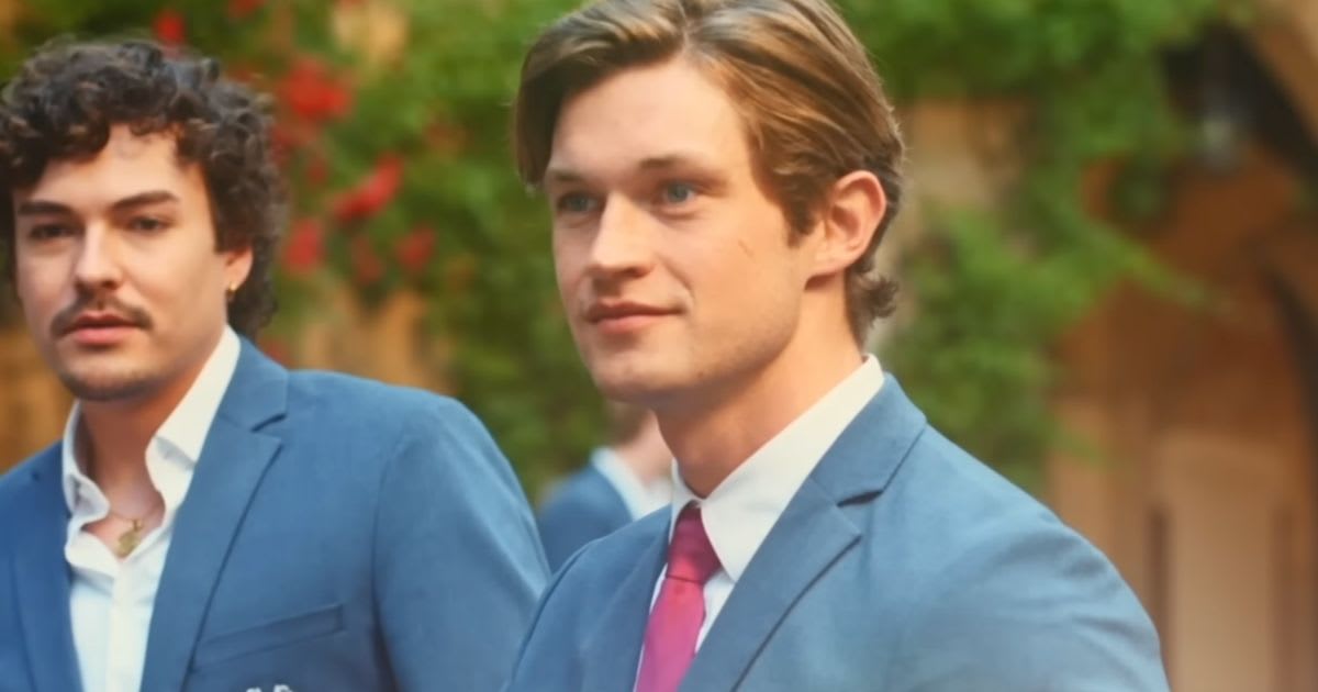 Justus Riesner as Alistair Ellington and Damian Hardung as James Beaufort in a still from 'Maxton Hall' Season 2 trailer
