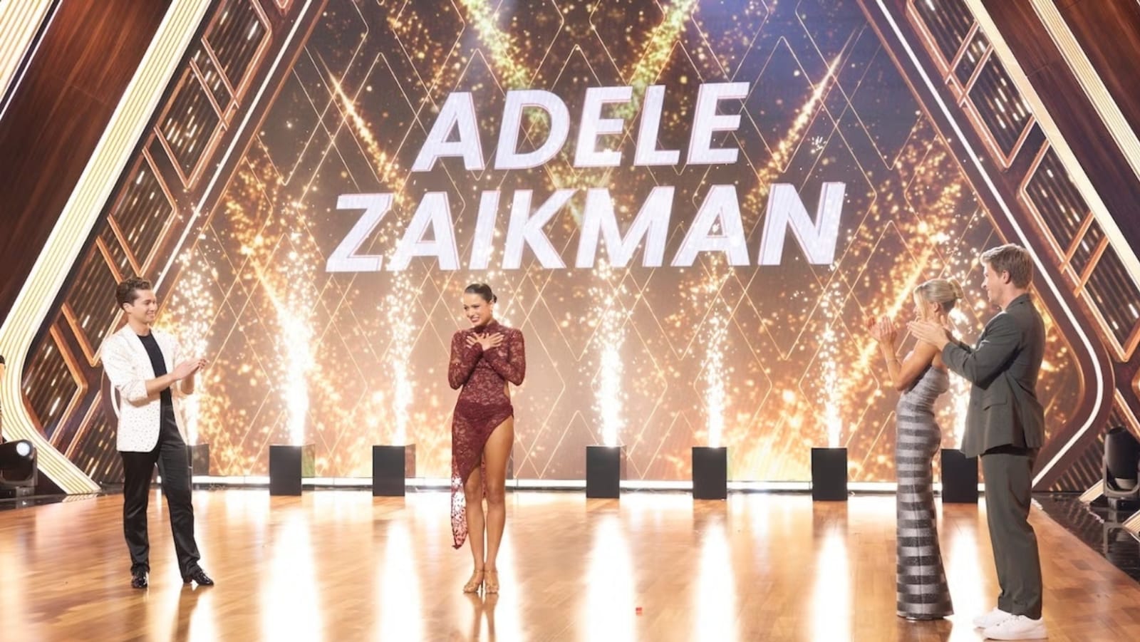 A still from ‘Dancing with the Stars: The Next Pro’ Finale featuring Adele Zaikman's winning moment (Image Source: Disney | Photo By: Vince Valitutti)