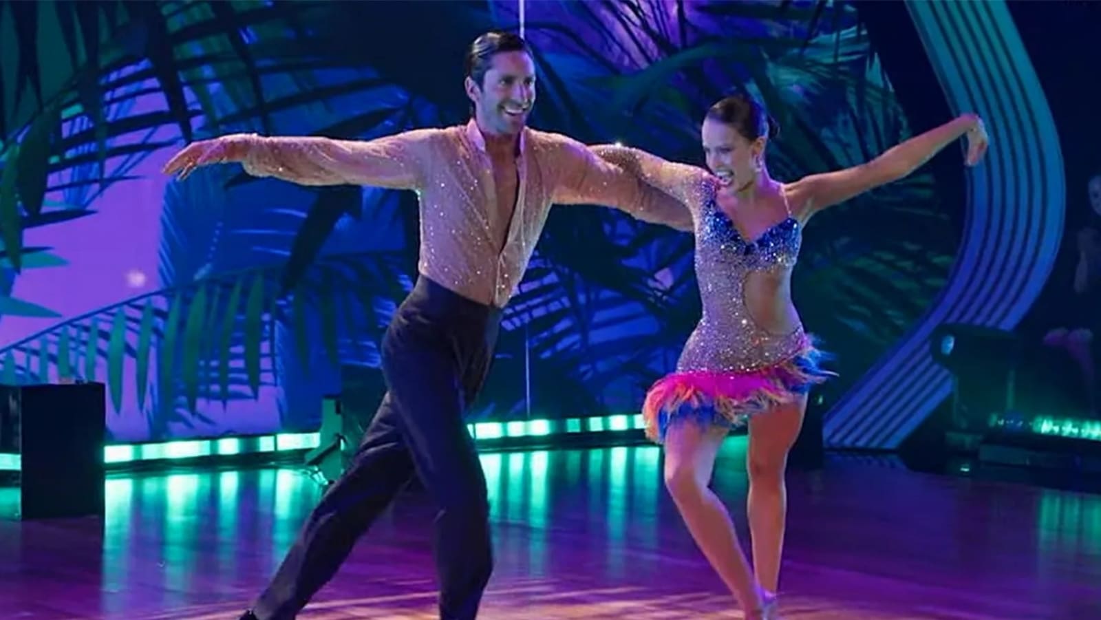 A still from ‘Dancing with the Stars: The Next Pro’ finale featuring Adele Zaikman and Nev Schulman's performance (Image Source: ABC)