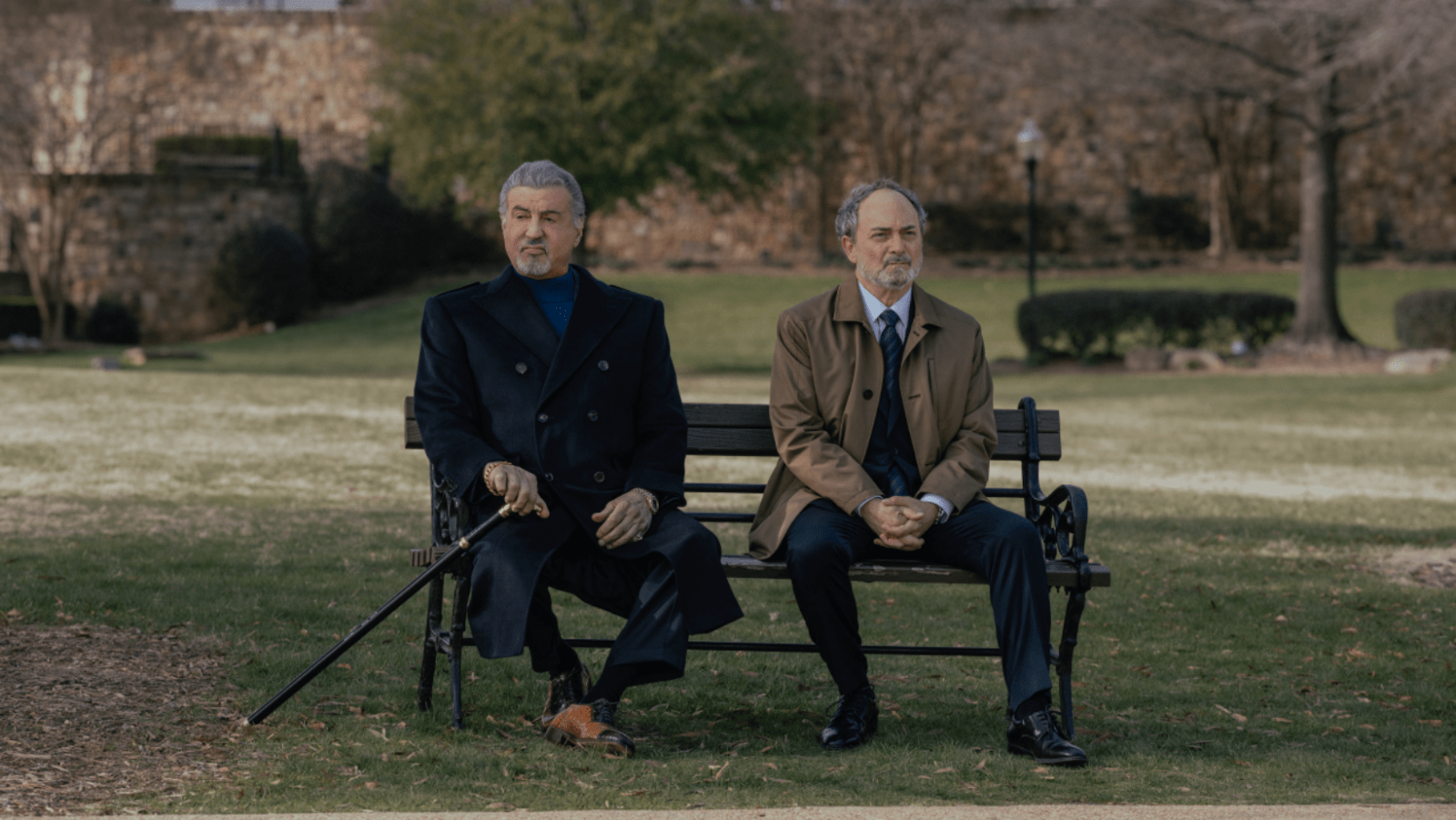 (L-R): Sylvester Stallone as Dwight Manfredi and Kevin Pollak as Special Agent Musso in Tulsa King, episode 5, season 4 (Image source: Paramount+)