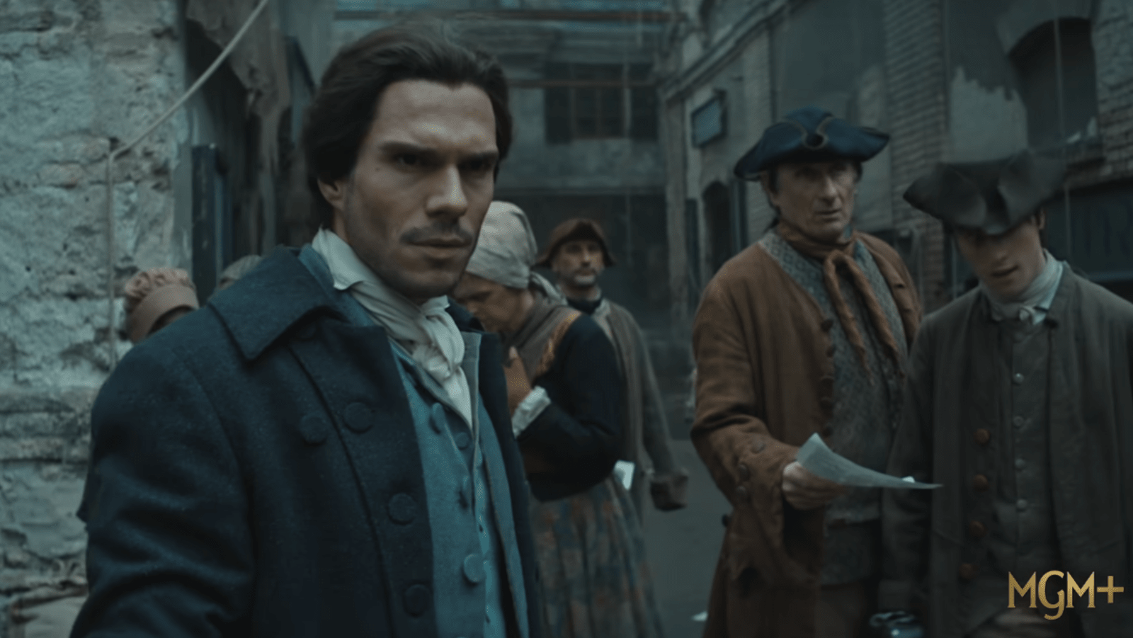A still from 'A Tale of Two Cities' (MGM+ 2026 Series) official trailer (Image Source: YouTube | MGM+)
