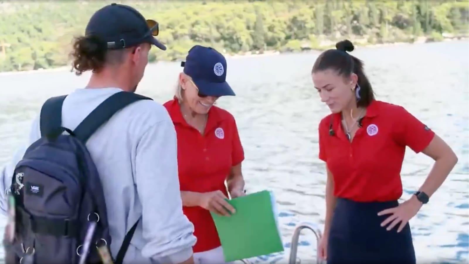 A still from ‘Below Deck Mediterranean’ Season 11 Episode 14 featuring Nathan Gallagher and Massi (Image Source: @Bravo)