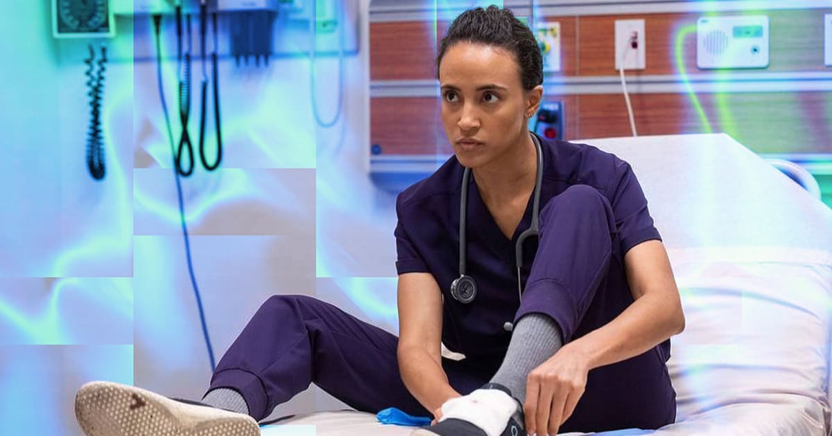 Alexandra Metz in a still from 'The Pitt' (Image Source: HBO Max | Photo by Warrick Page)