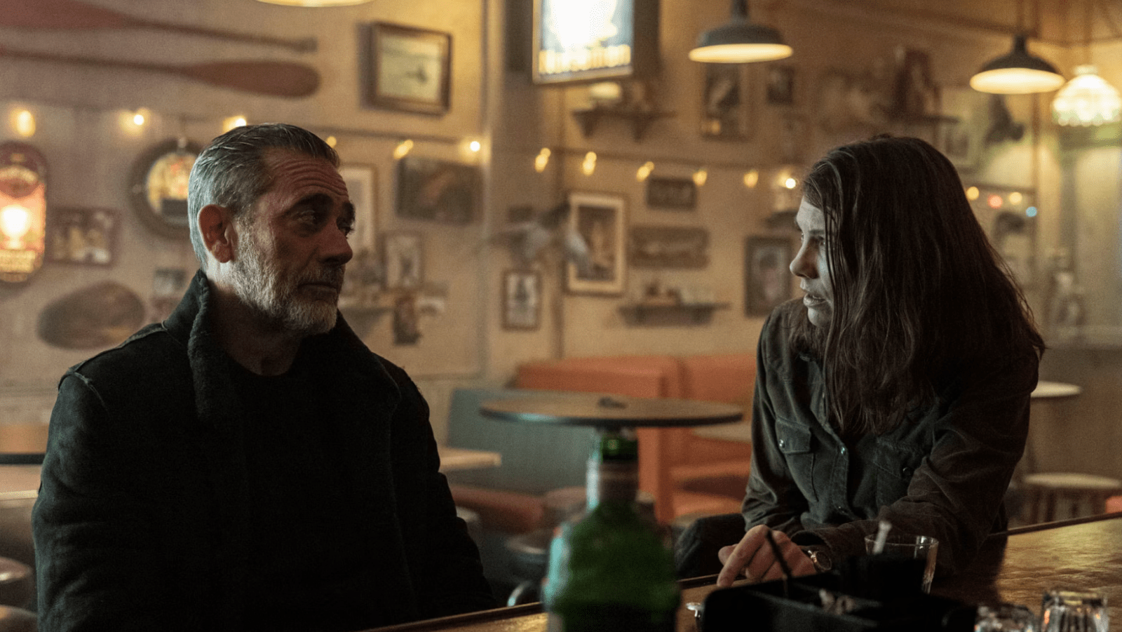A still of Maggie and Negan from 'TWD: DC'