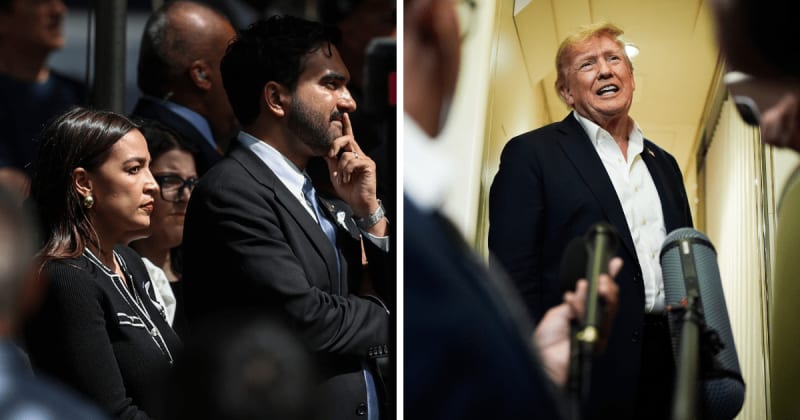 Trump rips ‘terrible’ Mamdani and AOC over viral ‘giggling’ moment during sacred 9/11 ceremony