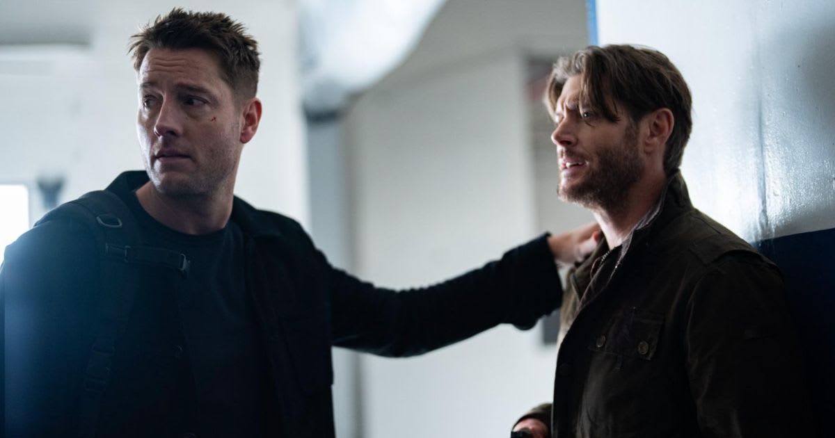 Jensen Ackles and Justin Hartley in a still from 'Tracker'