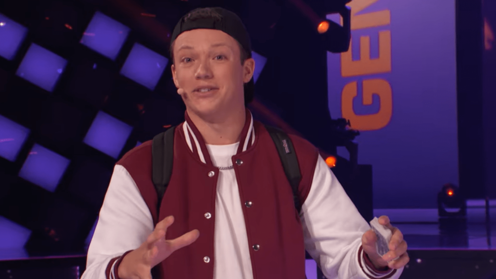 A stillo of Ploeger's performance in AGT
