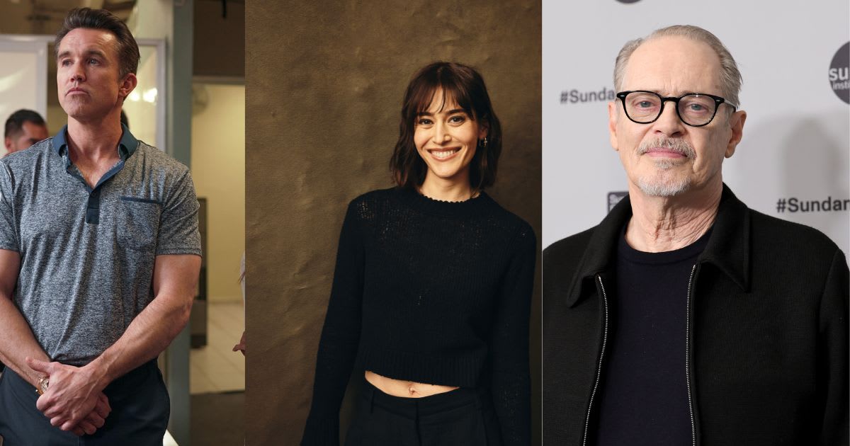 [L-R] Rob Mac, Lizzy Caplan, and Steve Buscemi (Image Source: [L-R] Instagram | @robmac, Getty Images for IMDb via  Robby Klein, and Getty Images via Dia Dipasupil)