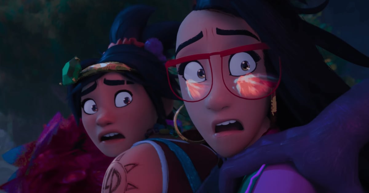 Jo and Raissa running from Manang in a still from the ‘Forgotten Island’ trailer (Cover Image Source: DreamWorks Animation/Universal Pictures)