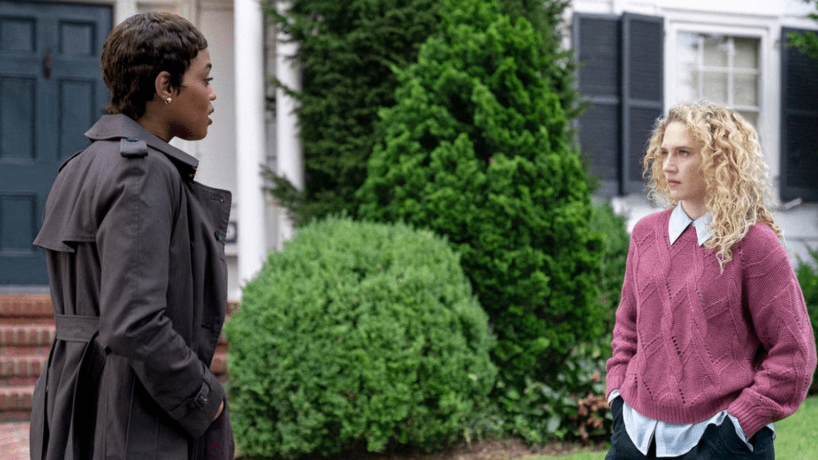 A still of Nia and Clare from 'Line of Fire'
