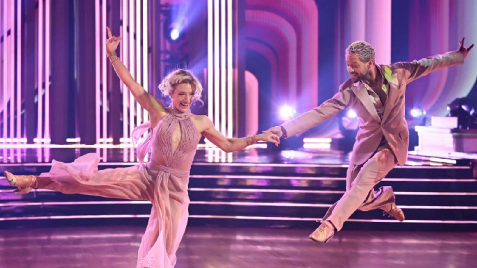 A still of Amber & Pasha from DWTS