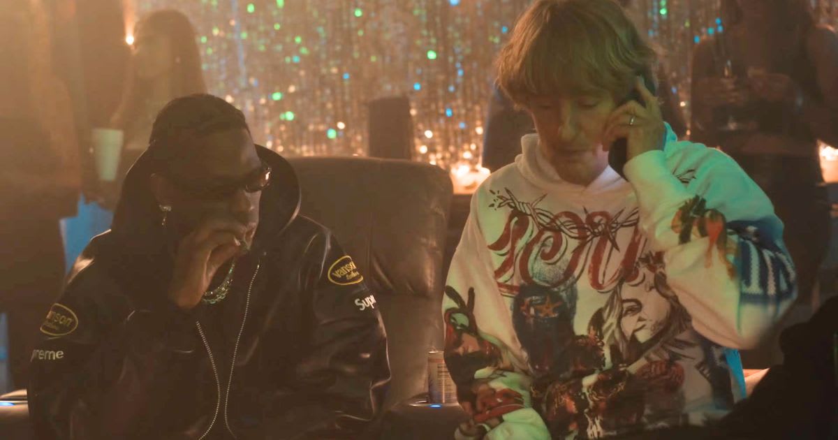 Travis Scott and Owen Wilson in a still from 'Rolling Loud'