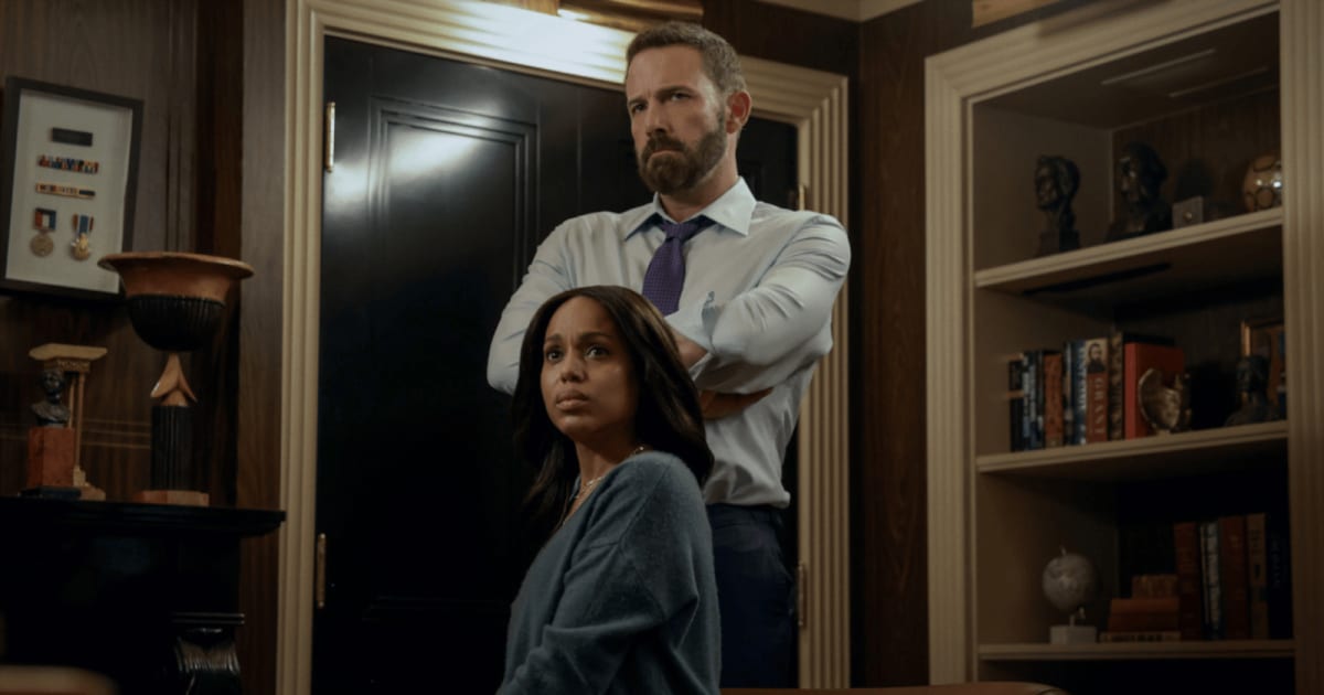 Kerry Washington and Ben Affleck as Abigail and Mark Kimball in ‘Animals’ (Cover Image Source: Netflix | Photo by Warrick Page)