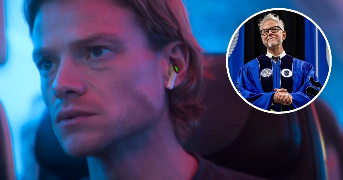 A still of James Gunn and a still of Tom Rhys Harries from 'Clayface' — (Cover Image Source: Instagram (@jamesgunn) | @Warner Bros.)