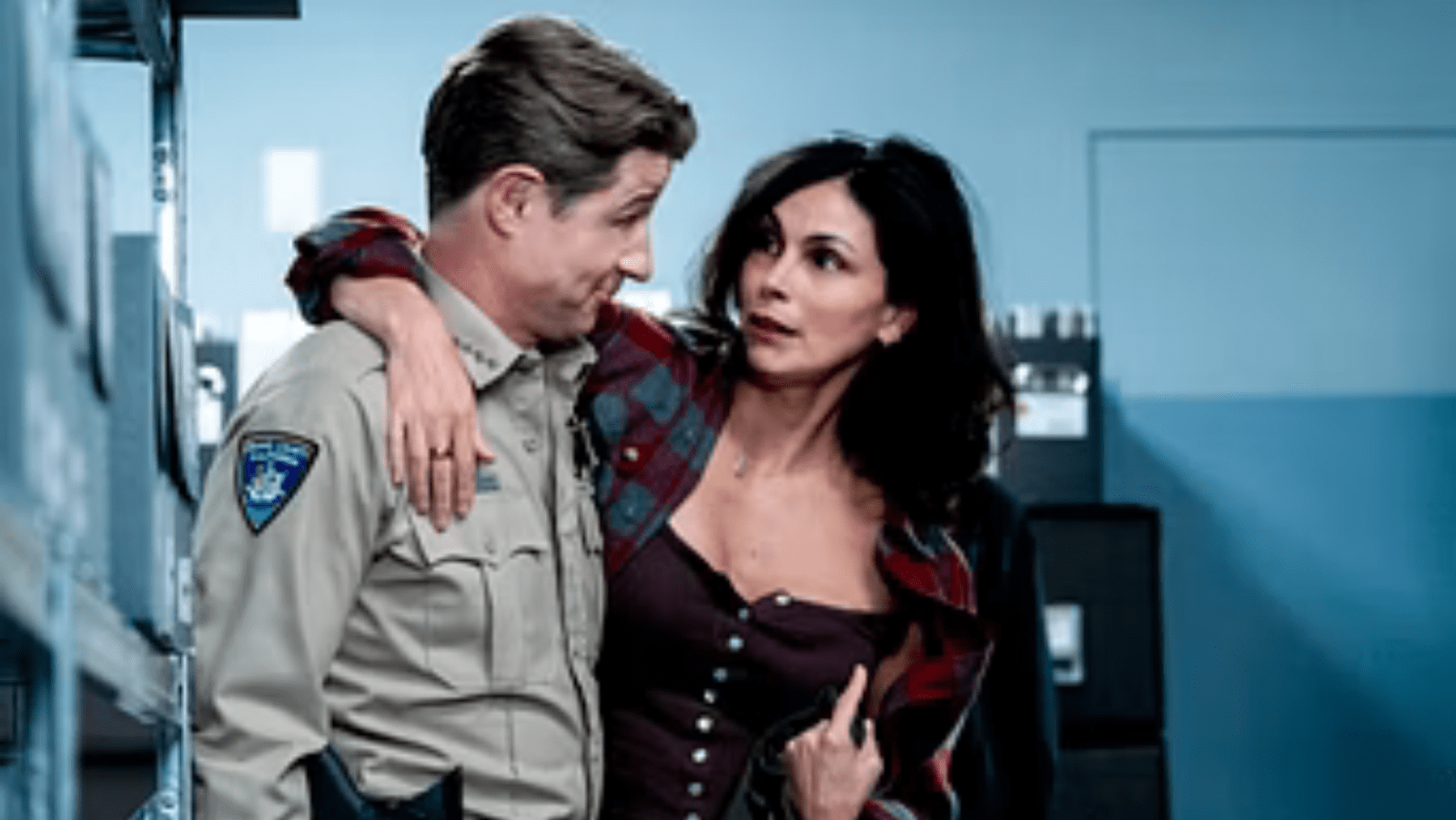 A still of Mickey and Wade from 'Sheriff Country'