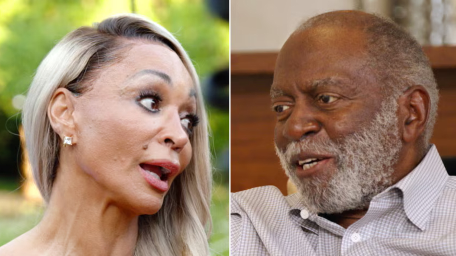 A still of (R)Karen and  (L) Ray from 'RHOP'