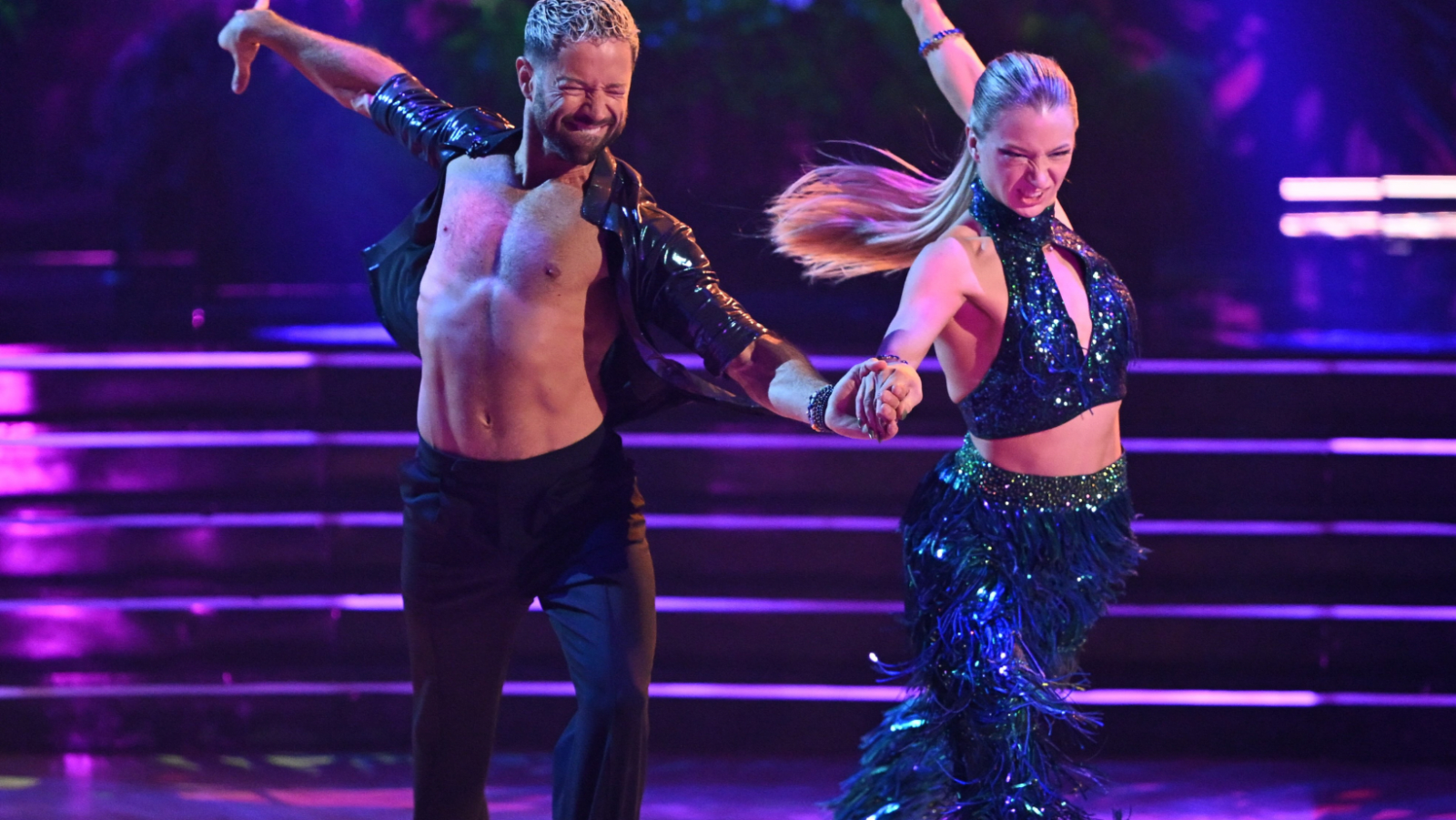 A still of Amber and Pasha from DWTS